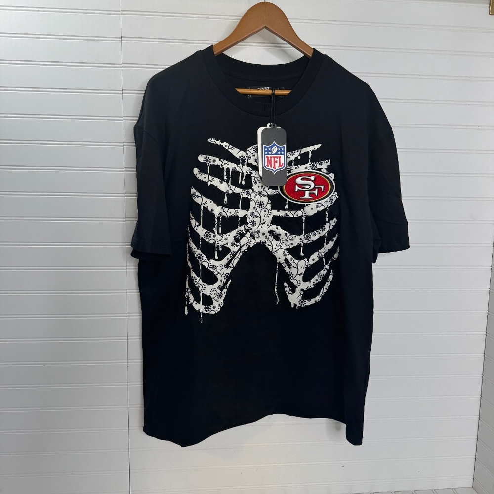 NEW San Francisco 49ers Pro Standard Dia De Muertes Medium Oversized Shirt Black